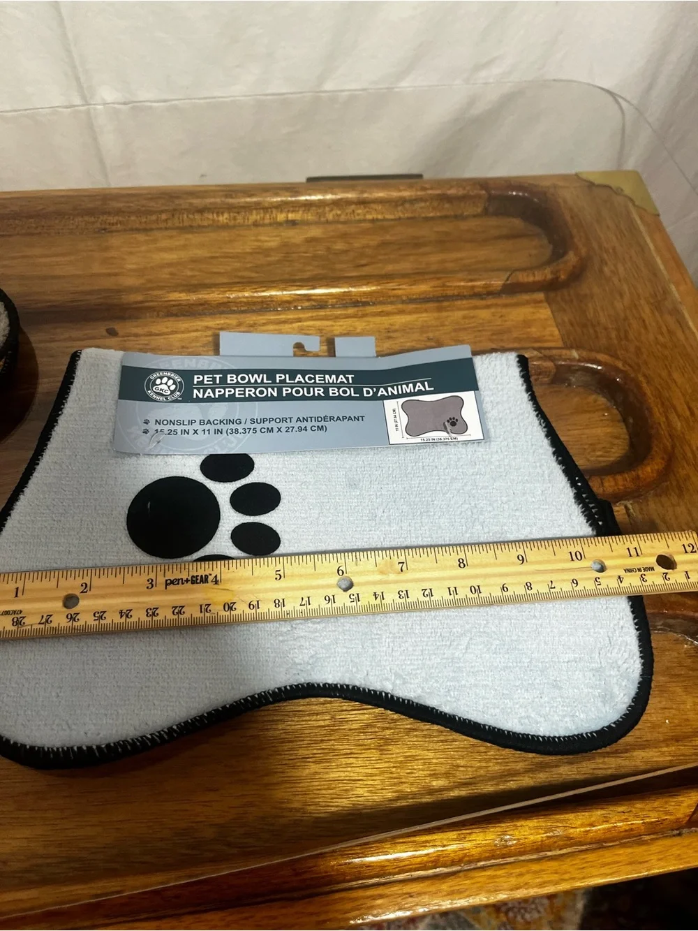 Pet Bowl + Placemat Pair with Paw Print